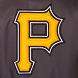Pittsburgh Pirates Poly Twill Varsity Jacket - Charcoal - JH Design