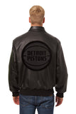 Detroit Pistons Full Leather Jacket - Black/Black - JH Design
