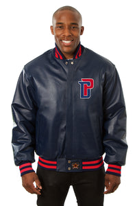 Detroit Pistons Full Leather Jacket - Navy - JH Design