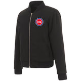 Detroit Pistons JH Design Reversible Women Fleece Jacket - Black - JH Design