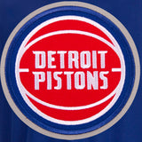 Detroit Pistons Two-Tone Reversible Fleece Hooded Jacket - Royal/Grey - JH Design