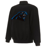 Carolina Panthers Reversible Wool Jacket - Black - J.H. Sports Jackets