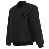 Carolina Panthers Reversible Wool Jacket - Black - JH Design