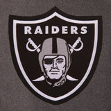 Las Vegas Raiders Wool & Leather Reversible Jacket w/ Embroidered Logos - Charcoal/Black - J.H. Sports Jackets