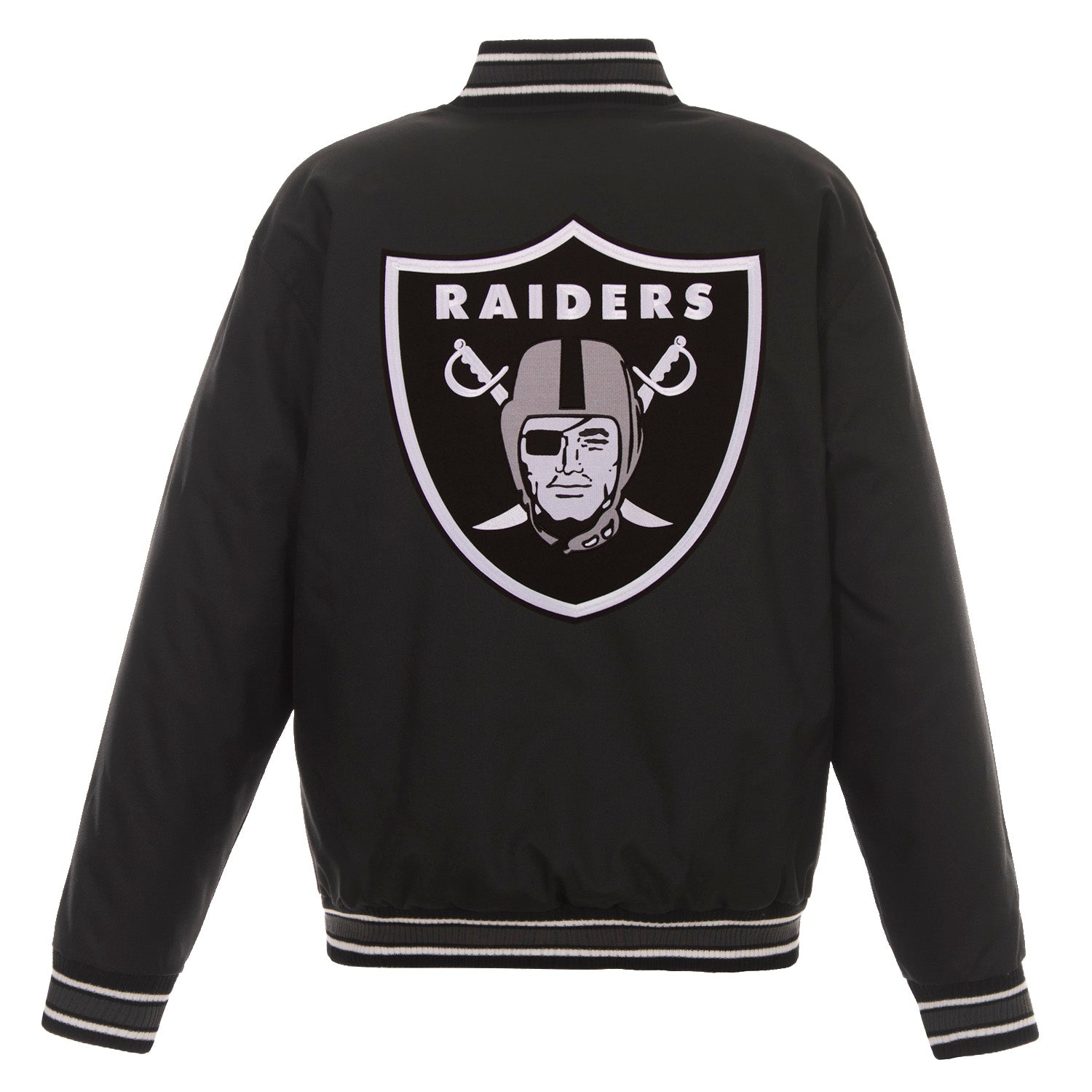 Las Vegas Raiders Mens 80s Black Varsity Jacket Coat Outwear Embroidery  Logos