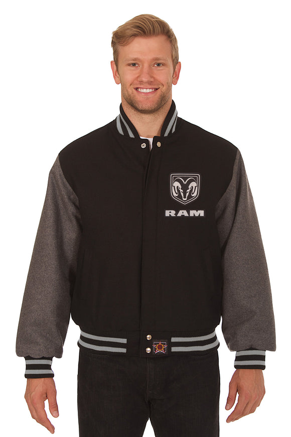 Dodge Ram Embroidered Wool Jacket - Black/Grey - JH Design