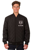 Dodge Ram Wool & Leather Reversible Varsity Jacket - Charcoal/Black - JH Design