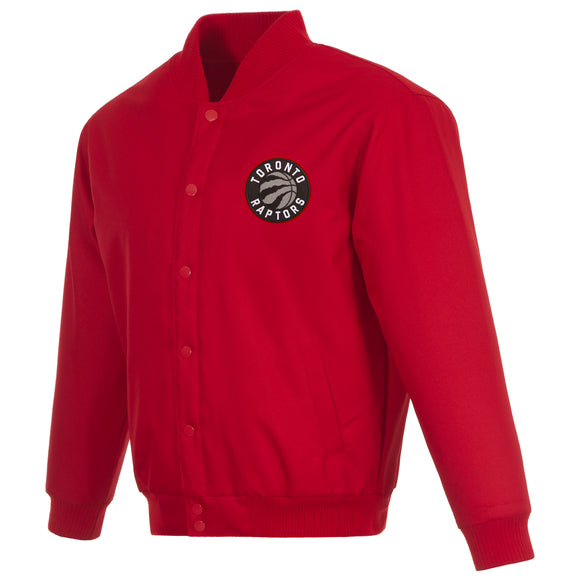 Toronto Raptors Poly Twill Varsity Jacket - Red - J.H. Sports Jackets