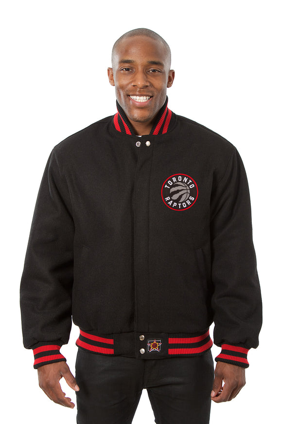 Toronto Raptors Embroidered Wool Jacket - Black - JH Design