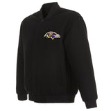 Baltimore Ravens Reversible Wool Jacket - Black - JH Design