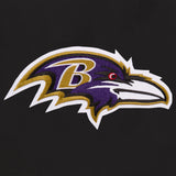 Baltimore Ravens Reversible Wool Jacket - Black - JH Design