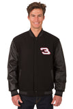 Dale Earnhardt Wool & Leather Varsity Jacket - Black - JH Design