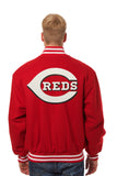 Cincinnati Reds Wool Jacket w/ Handcrafted Leather Logos - Red - JH Design