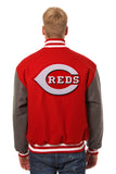 Cincinnati Reds Embroidered Wool Jacket - Red/Charcoal - JH Design