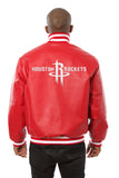 Houston Rockets Full Leather Jacket - Red - JH Design