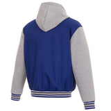 Los Angeles Rams Two-Tone Reversible Fleece Hooded Jacket - Royal/Grey - J.H. Sports Jackets