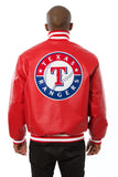Texas Rangers Full Leather Jacket - Red - JH Design