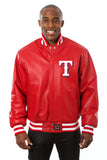 Texas Rangers Full Leather Jacket - Red - JH Design