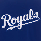 Kansas City Royals - JH Design Reversible Fleece Jacket with Faux Leather Sleeves - Royal/White - J.H. Sports Jackets