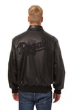 Kansas City Royals Full Leather Jacket - Black/Black - JH Design