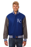 Kansas City Royals Embroidered Wool Jacket - Royal/Charcoal - JH Design