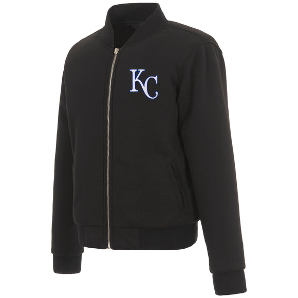 Kansas City Royals JH Design Reversible Women Fleece Jacket - Black - JH Design