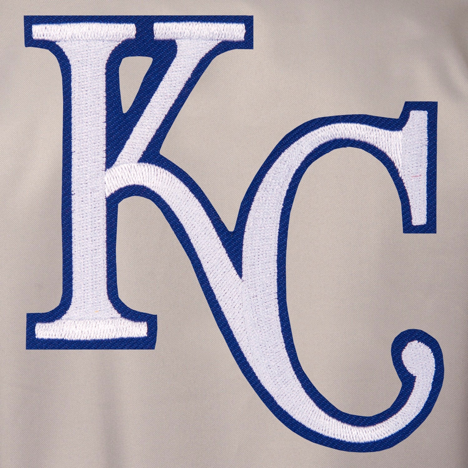 Kansas City Royals Poly Twill Varsity Jacket - Gray/Royal Medium