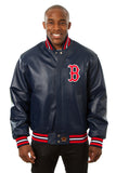 Boston Red Sox Full Leather Jacket - Navy - JH Design