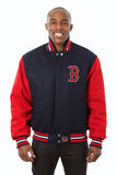 Boston Red Sox Embroidered Wool Jacket - Navy/Red - JH Design