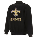New Orleans Saints Reversible Wool Jacket - Black - J.H. Sports Jackets
