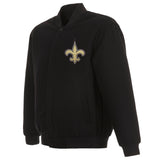 New Orleans Saints Reversible Wool Jacket - Black - JH Design