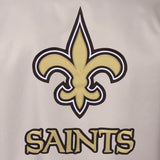 New Orleans Saints Poly Twill Varsity Jacket - Gray/Black - JH Design
