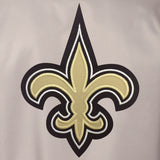 New Orleans Saints Poly Twill Varsity Jacket - Gray/Black - JH Design