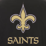 New Orleans Saints Poly Twill Varsity Jacket - Black - JH Design