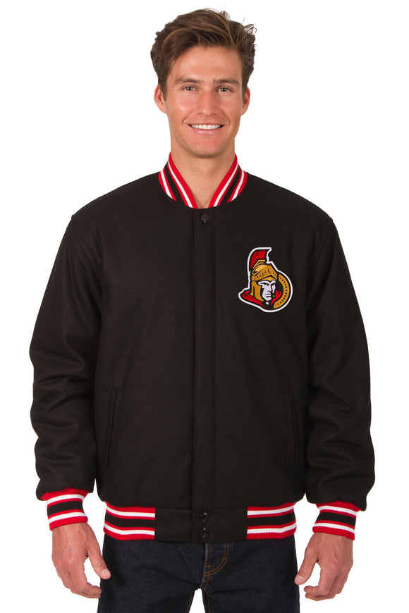 Ottawa Senators Reversible Wool Jacket - Black/Red - JH Design