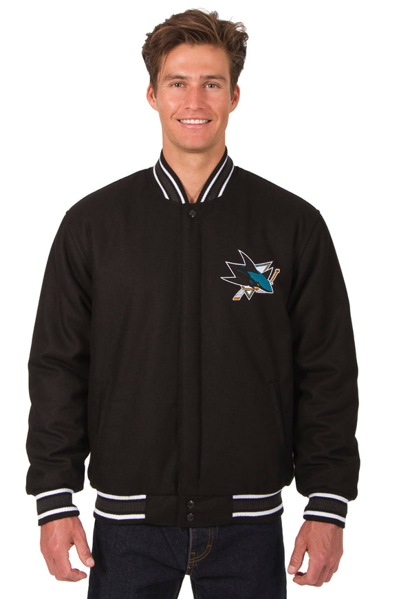 San Jose Sharks Reversible Wool Jacket - Black - JH Design