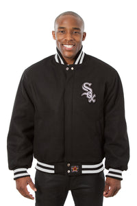 Chicago White Sox Embroidered Wool Jacket - Black - JH Design