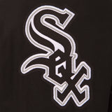 Chicago White Sox Wool & Leather Reversible Jacket w/ Embroidered Logos - Black - J.H. Sports Jackets