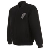 San Antonio Spurs Reversible Wool Jacket - Black - J.H. Sports Jackets