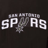 San Antonio Spurs Wool & Leather Reversible Jacket w/ Embroidered Logos - Black - J.H. Sports Jackets