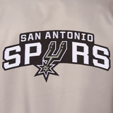 San Antonio Spurs Poly Twill Varsity Jacket - Gray/Black - JH Design