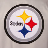 Pittsburgh Steelers Poly Twill Varsity Jacket - Gray/Black - JH Design