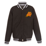 Phoenix Suns Two-Tone Reversible Fleece Jacket - Gray/Black - JH Design