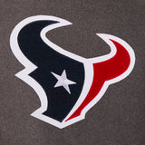 Houston Texans Wool & Leather Reversible Jacket w/ Embroidered Logos - Charcoal/Navy - J.H. Sports Jackets
