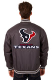 Houston Texans Poly Twill Varsity Jacket - Charcoal - JH Design