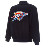 Oklahoma City Thunder Reversible Wool Jacket - Black - J.H. Sports Jackets