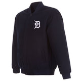 Detroit Tigers Reversible Wool Jacket - Navy - J.H. Sports Jackets