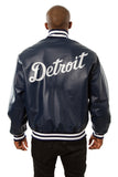 Detroit Tigers Full Leather Jacket - Navy - JH Design