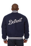 Detroit Tigers Embroidered Wool Jacket - Navy - JH Design
