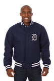 Detroit Tigers Embroidered Wool Jacket - Navy - JH Design
